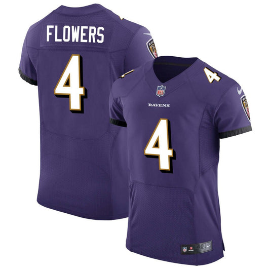 Zay Flowers Baltimore Ravens Nike Speed Machine Elite Jersey - Purple