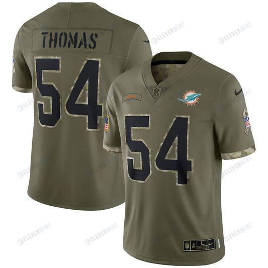 Zach Thomas Miami Dolphins 2022 Salute To Service Retired Player Limited Jersey - Olive