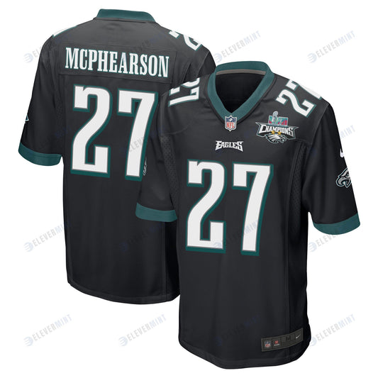 Zech McPhearson 27 Philadelphia Eagles Super Bowl LVII Champions 2 Stars Men Game Jersey - Black